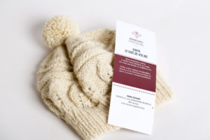 Hand-knitted beanie made from homespun wool